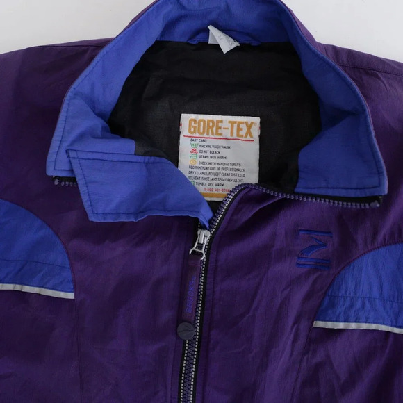 Vintage Brooks Purple Blue  Gore-Tex Zip Up Nylon Windbreaker Jacket M - Picture 9 of 12